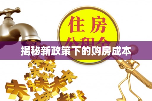 桐庐揭秘新政策下的购房成本